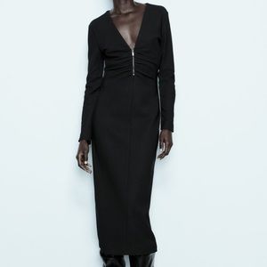 Zippered Crepe Dress